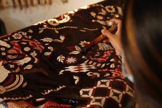 Close Up of Woman Decorate Fabric